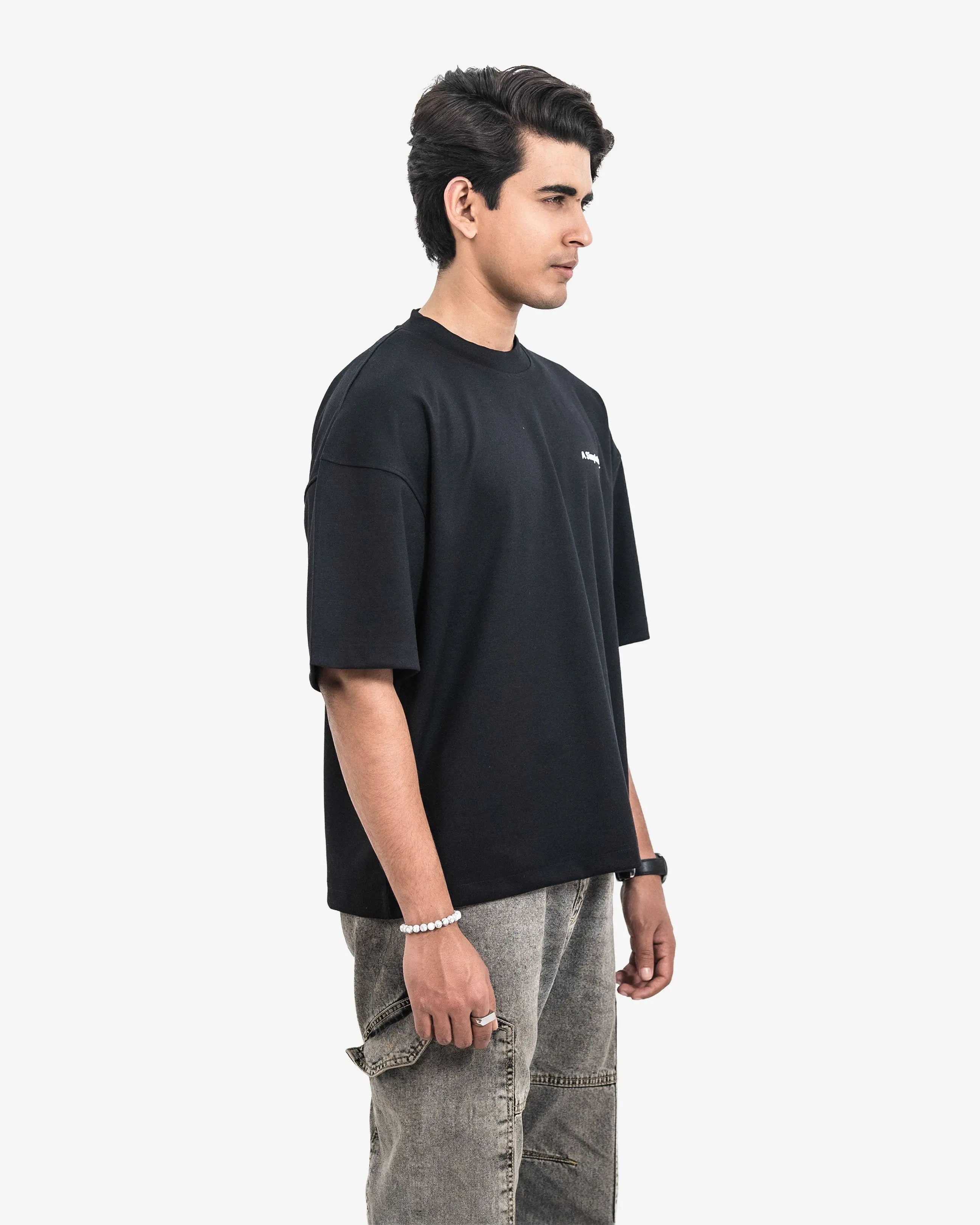 Black Boxy Fit T-shirt A Simple Brand.
