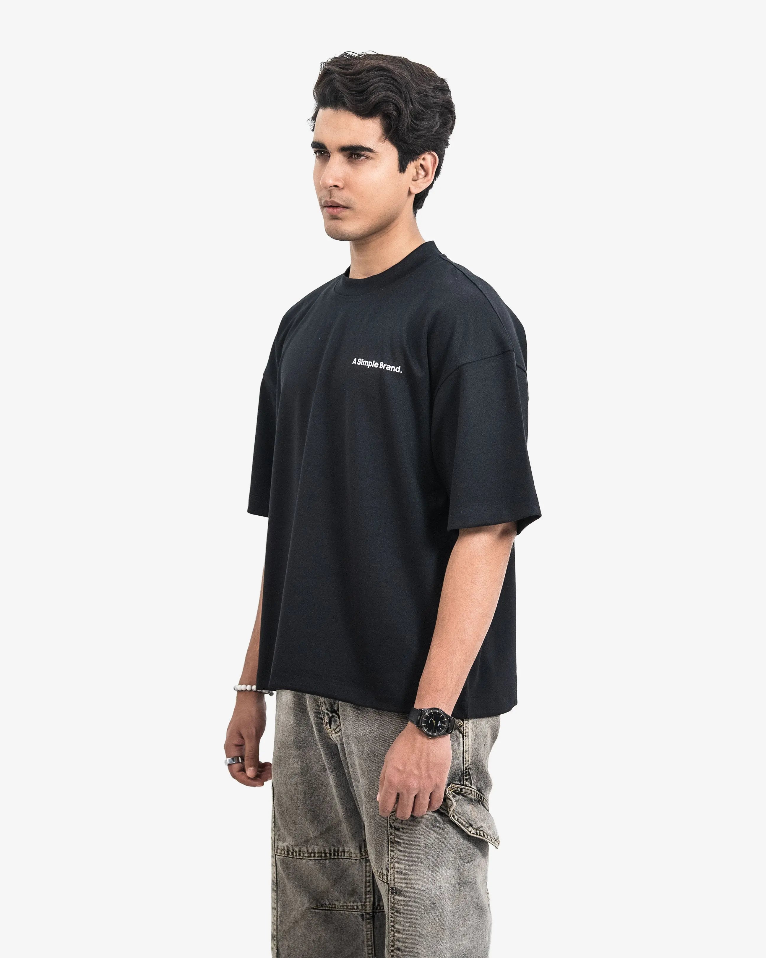 Black Boxy Fit T-shirt A Simple Brand.
