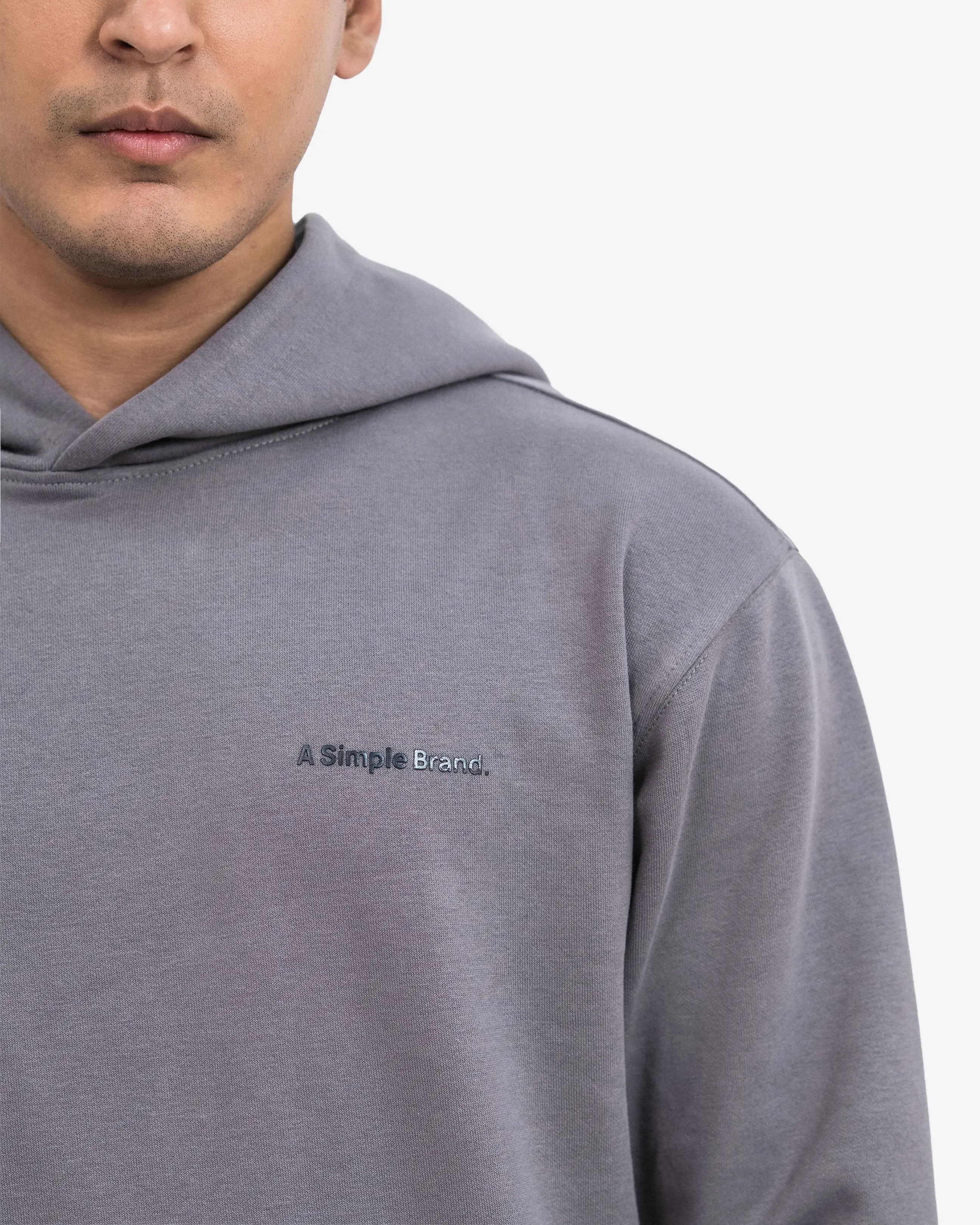 Light Grey Regular Fit Hoodie A Simple Brand.