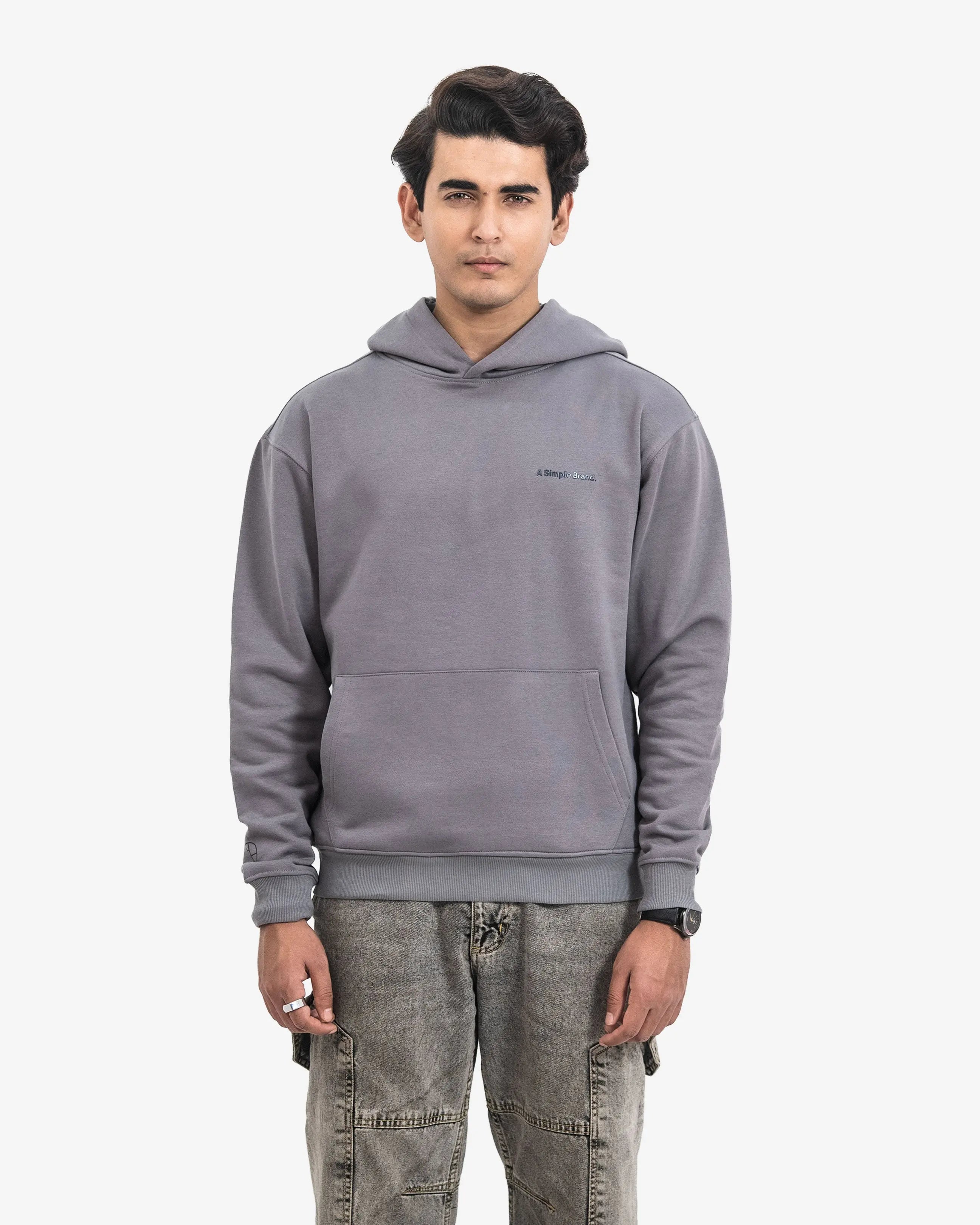 Light Grey Regular Fit Hoodie A Simple Brand.